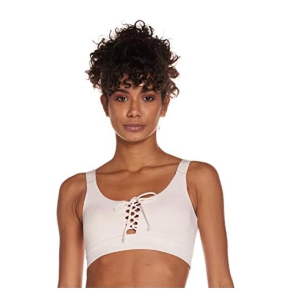 New Guess Gym Athletic Lace-Up White Bralette size XS